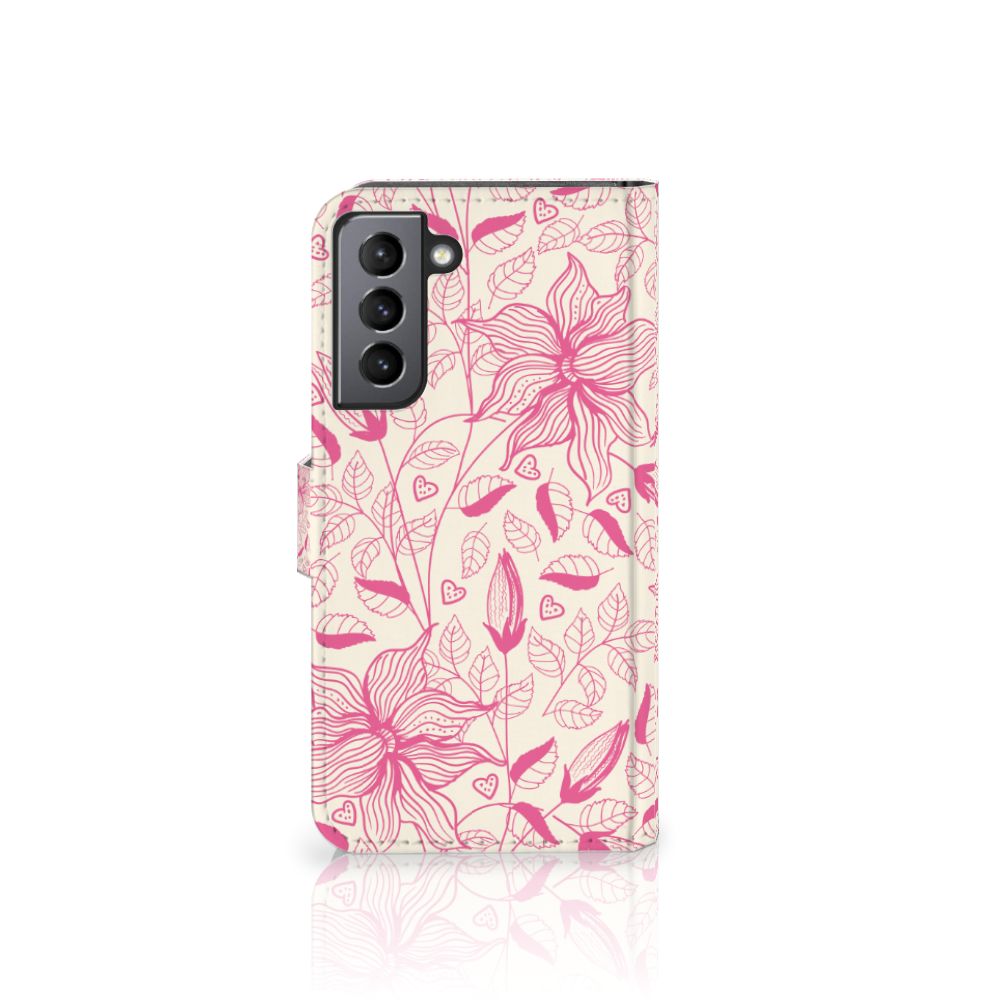 Samsung Galaxy S21 FE Hoesje Pink Flowers