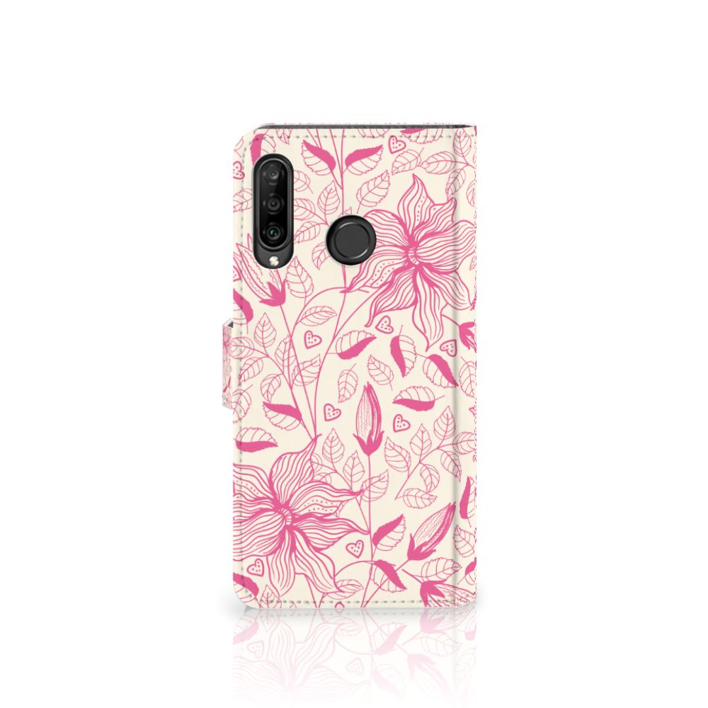 Huawei P30 Lite (2020) Hoesje Pink Flowers