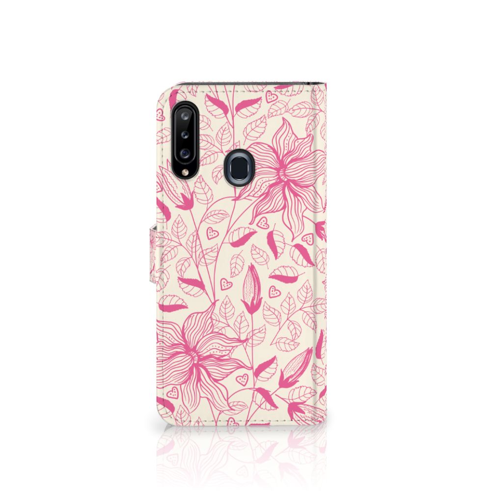 Samsung Galaxy A20s Hoesje Pink Flowers