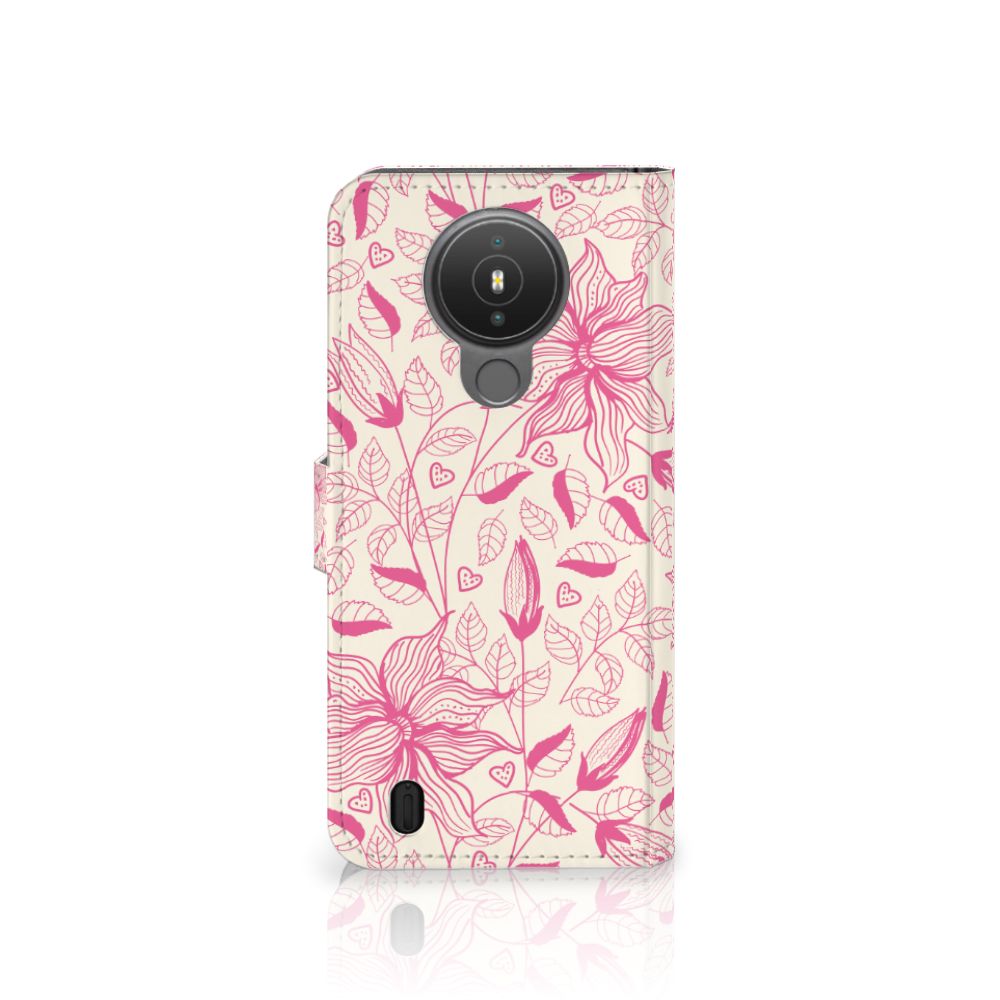 Nokia 1.4 Hoesje Pink Flowers