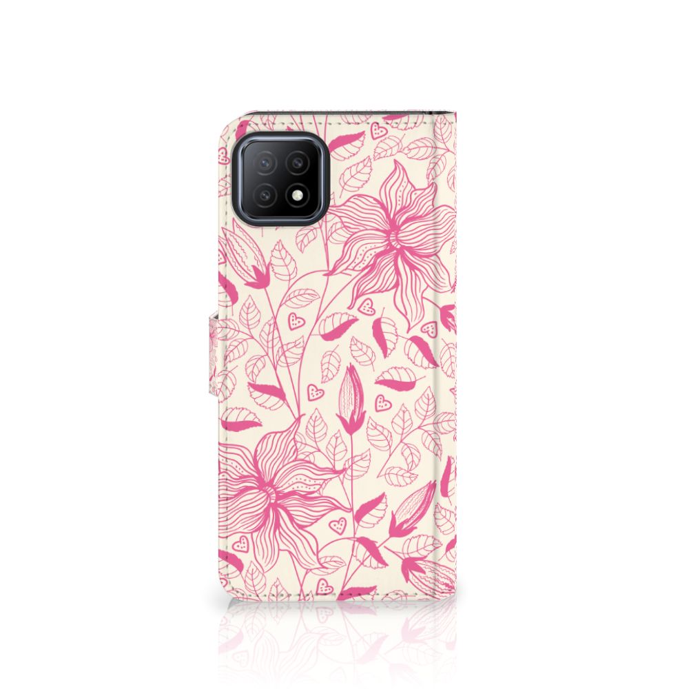 OPPO A73 5G Hoesje Pink Flowers