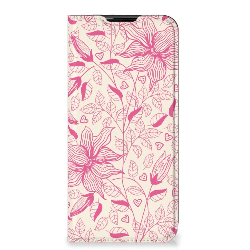 Nokia 1.4 Smart Cover Pink Flowers