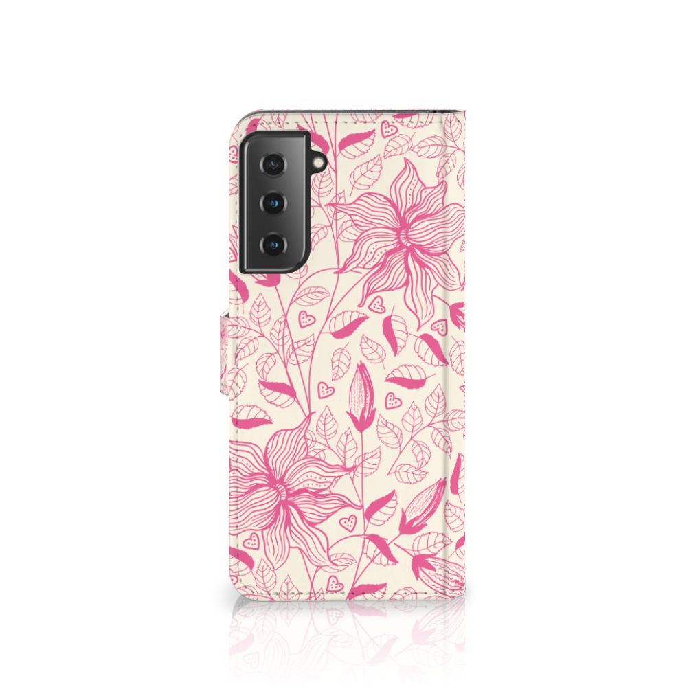 Samsung Galaxy S21 Plus Hoesje Pink Flowers
