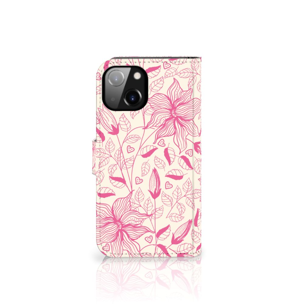 Apple iPhone 14 Hoesje Pink Flowers