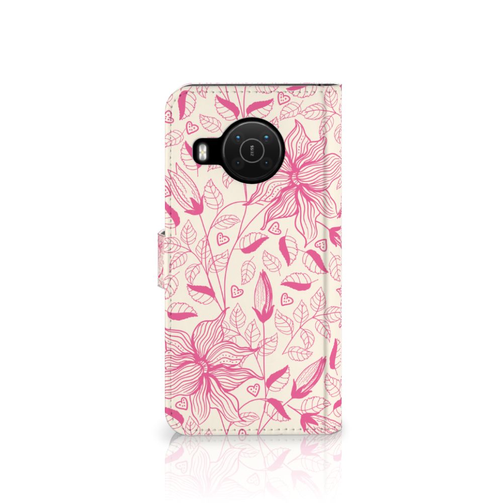 Nokia X10 | Nokia X20 Hoesje Pink Flowers