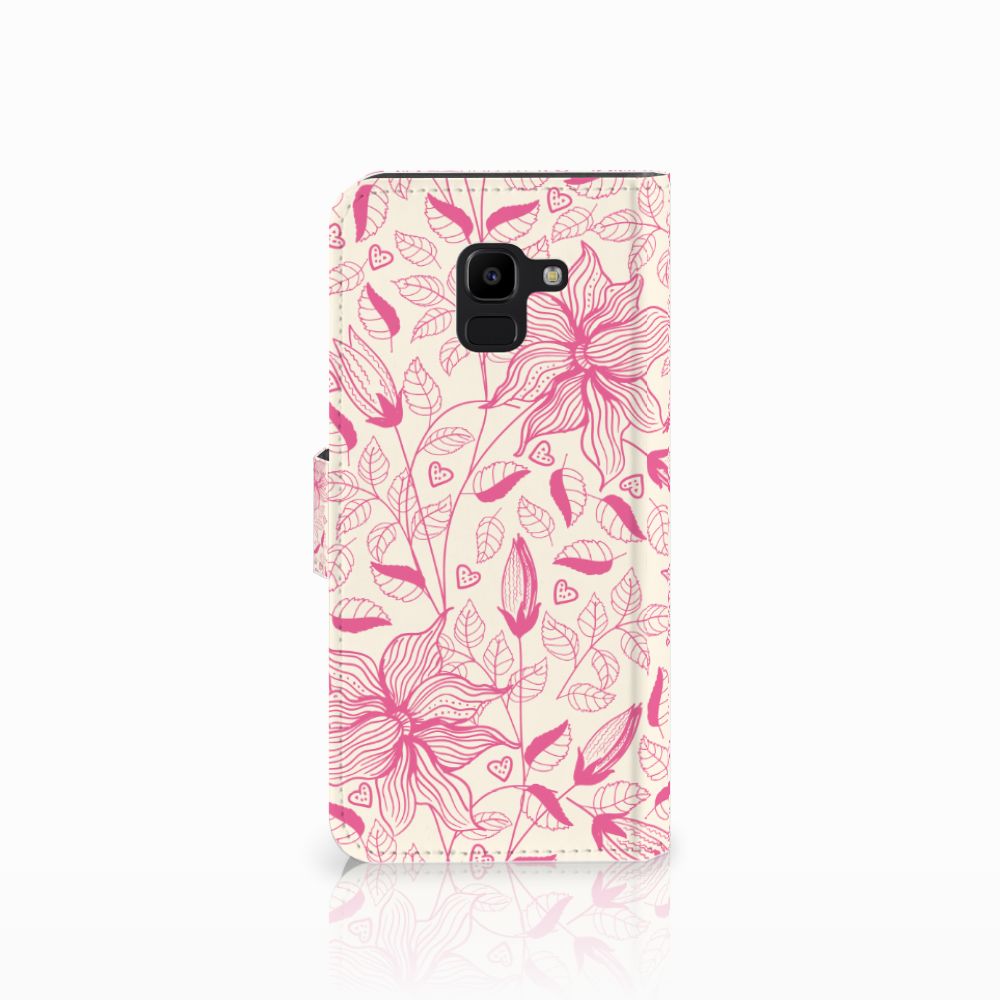 Samsung Galaxy J6 2018 Hoesje Pink Flowers