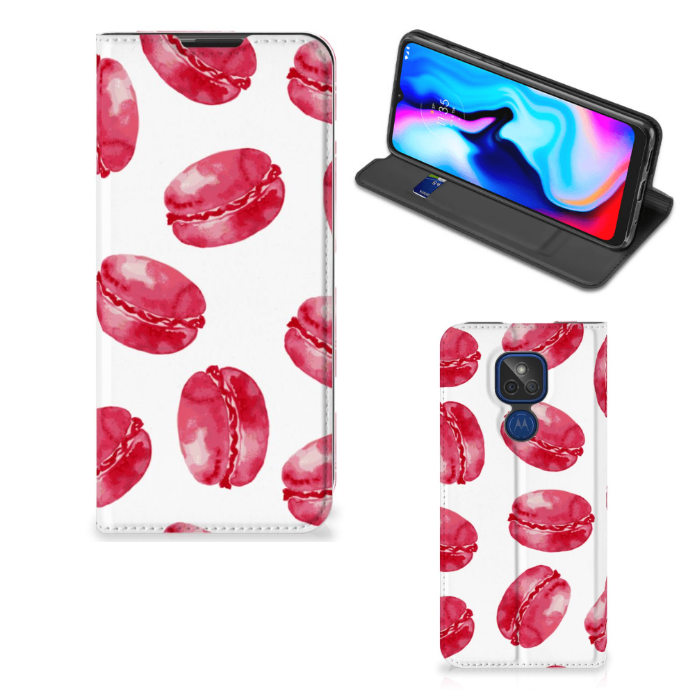 Motorola Moto G9 Play Flip Style Cover Pink Macarons