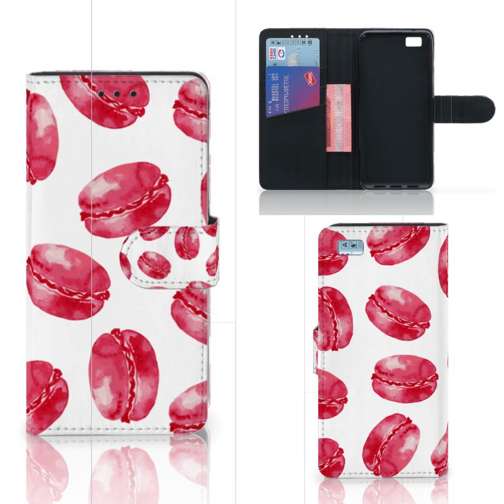 Huawei Ascend P8 Lite Book Cover Pink Macarons
