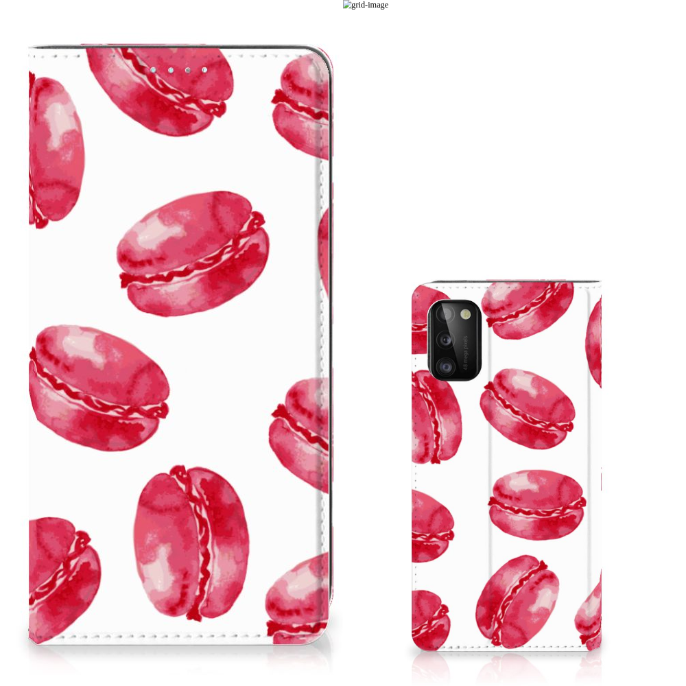 Samsung Galaxy A41 Flip Style Cover Pink Macarons