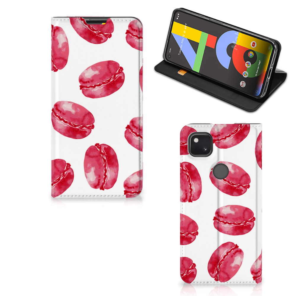 Google Pixel 4a Flip Style Cover Pink Macarons
