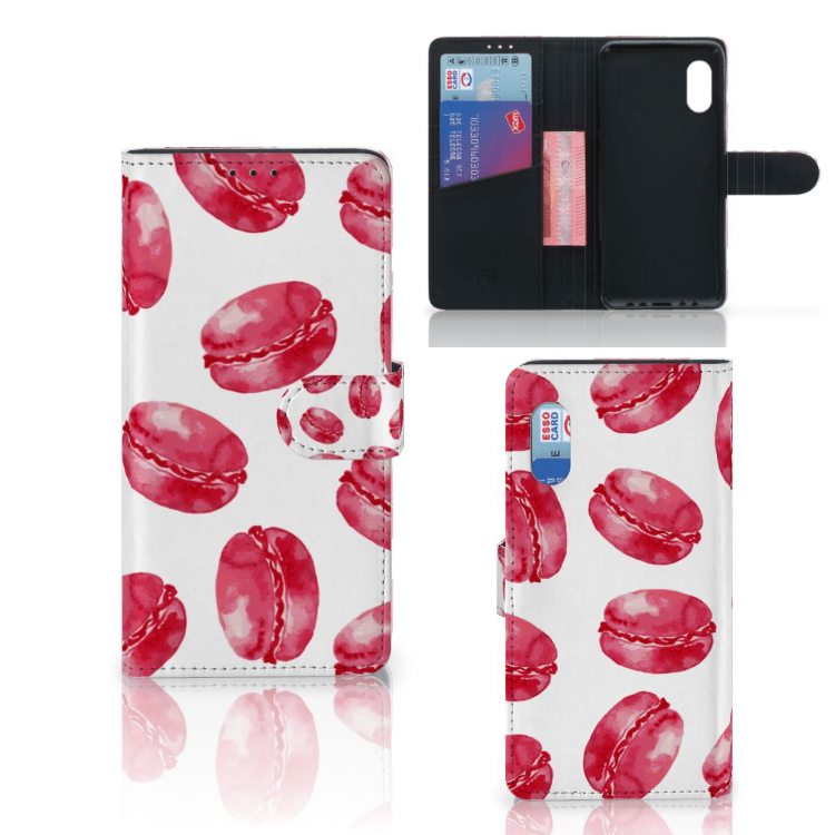 Samsung Xcover Pro Book Cover Pink Macarons