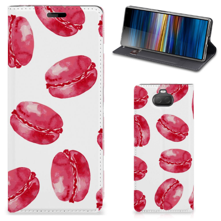 Sony Xperia 10 Flip Style Cover Pink Macarons
