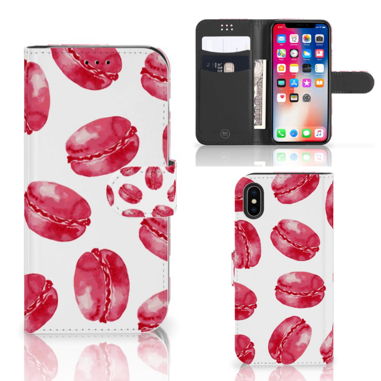 Apple iPhone X | Xs Book Cover Pink Macarons