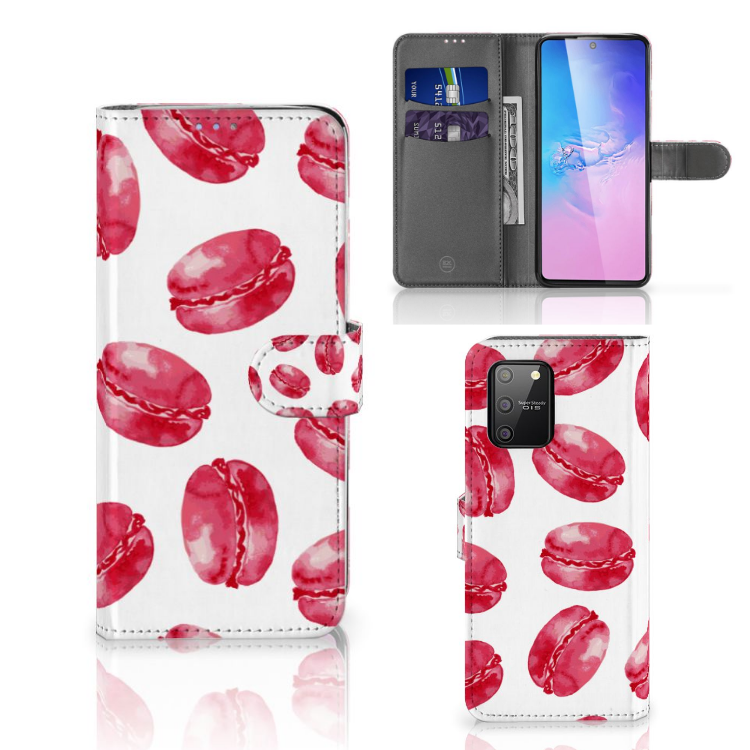 Samsung S10 Lite Book Cover Pink Macarons