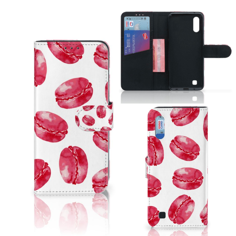 Samsung Galaxy M10 Book Cover Pink Macarons