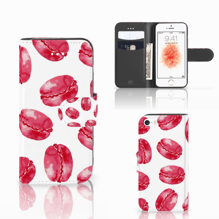 Apple iPhone 5 | 5s | SE Book Cover Pink Macarons