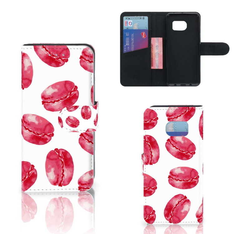 Samsung Galaxy S6 Edge Book Cover Pink Macarons