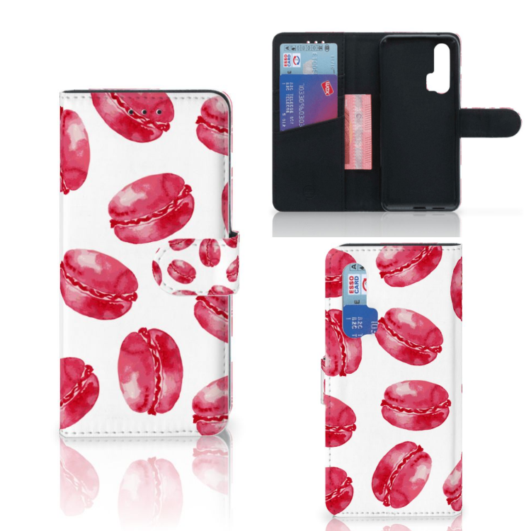 Honor 20 Pro Book Cover Pink Macarons