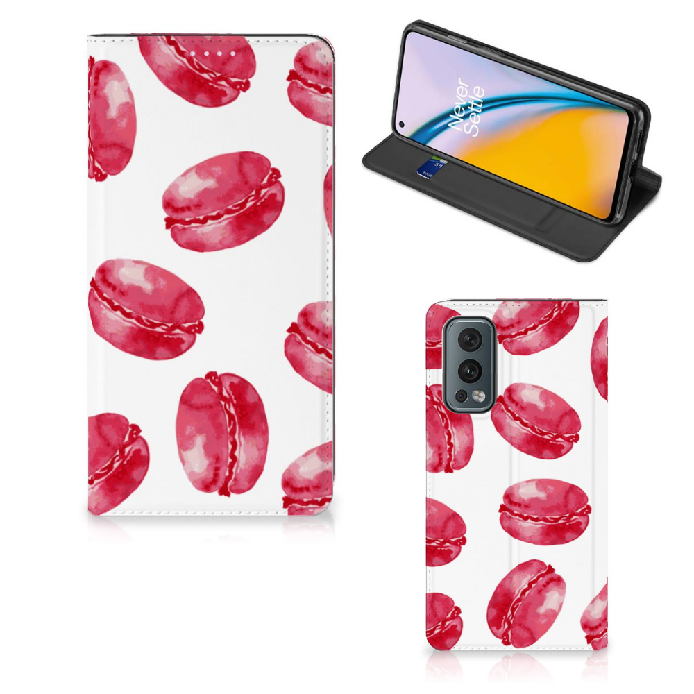 OnePlus Nord 2 5G Flip Style Cover Pink Macarons