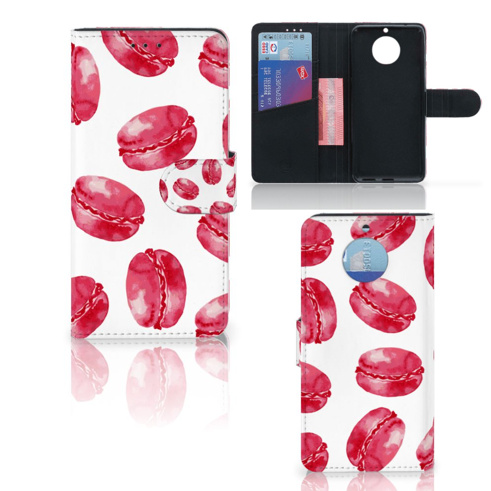 Moto G5S Book Cover Pink Macarons