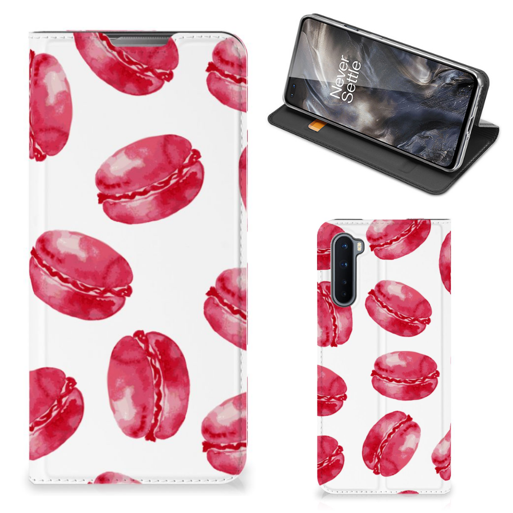 OnePlus Nord Flip Style Cover Pink Macarons
