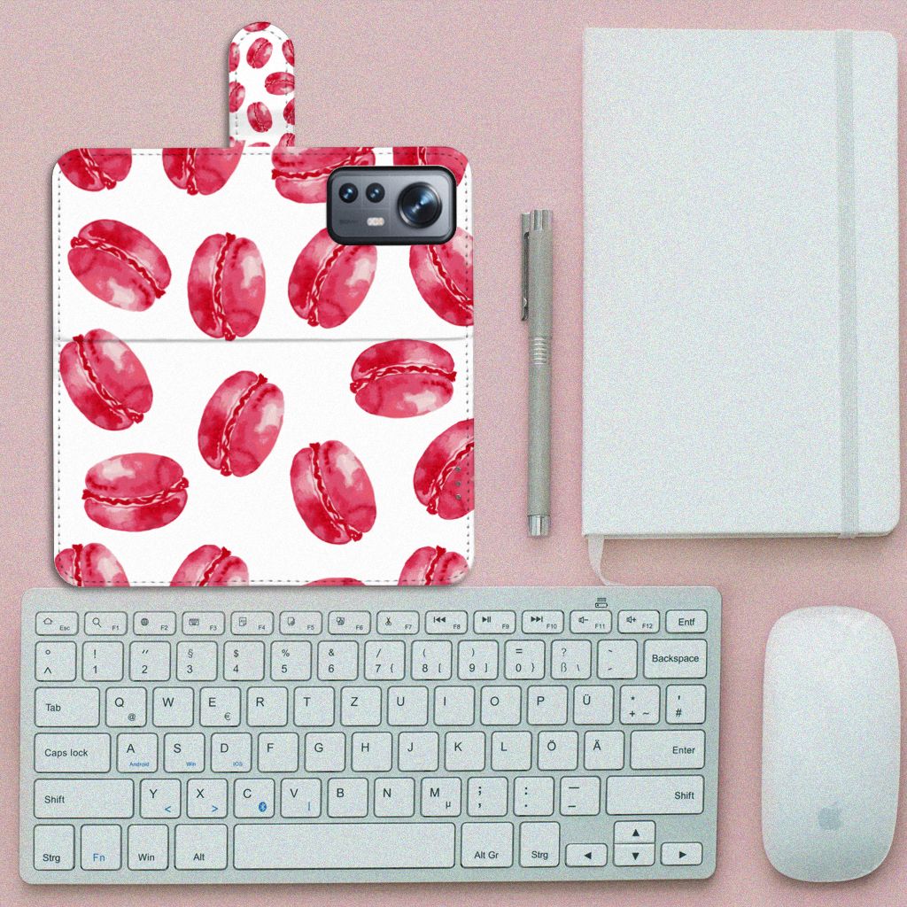 Xiaomi 12 Pro Book Cover Pink Macarons