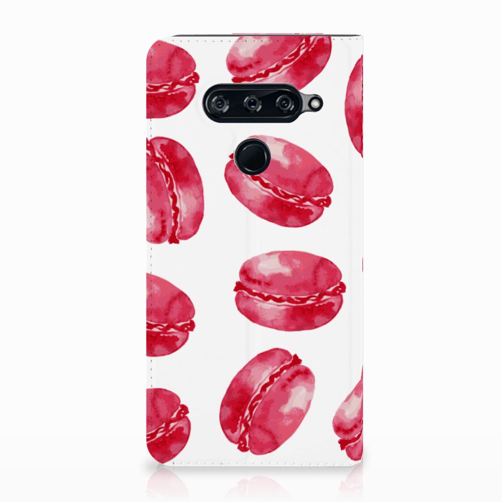 LG V40 Thinq Flip Style Cover Pink Macarons