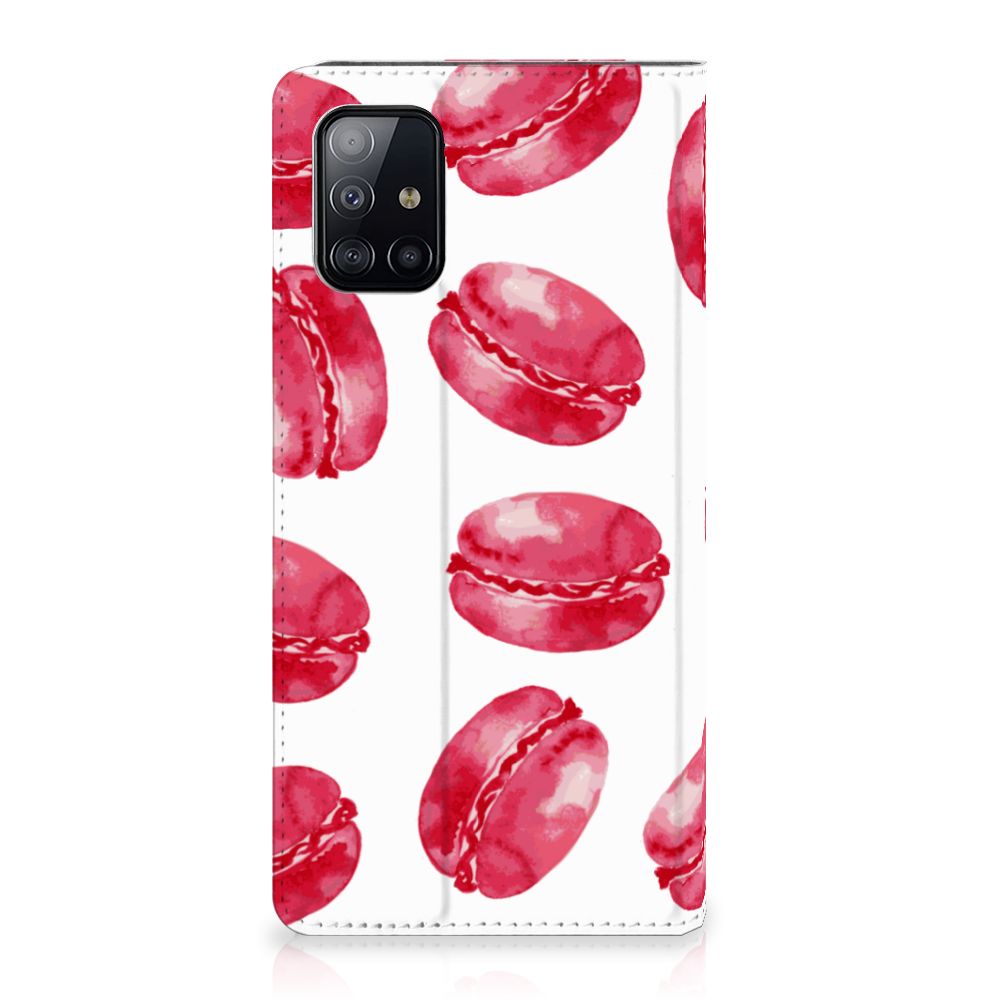 Samsung Galaxy A71 Flip Style Cover Pink Macarons