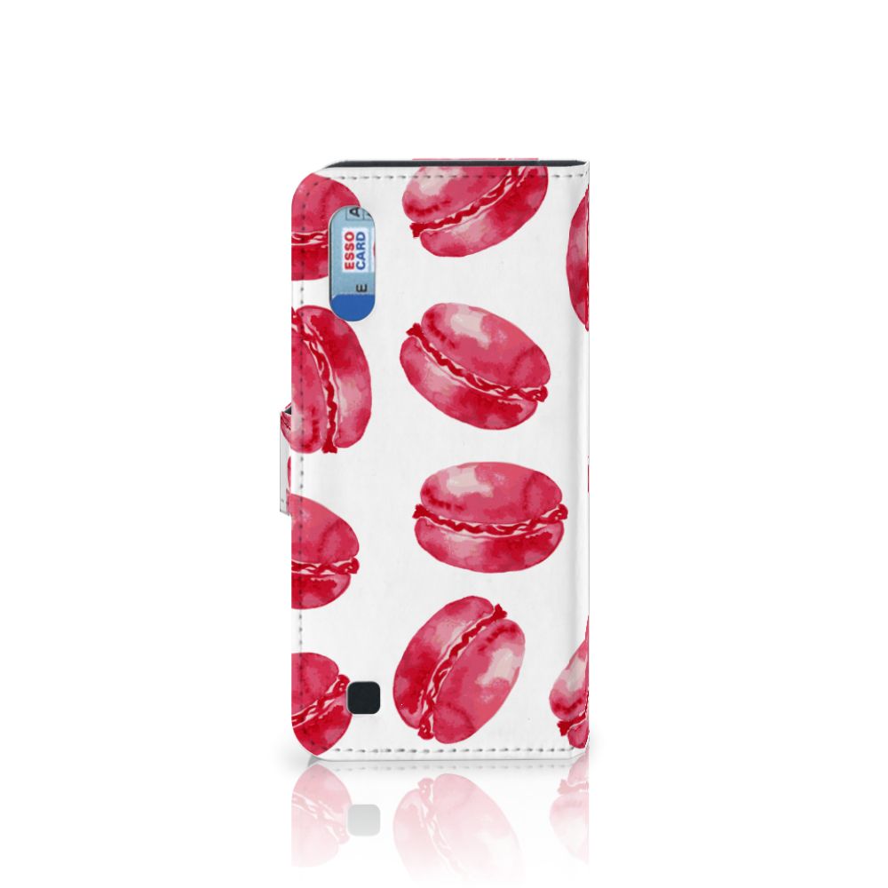 Samsung Galaxy M10 Book Cover Pink Macarons