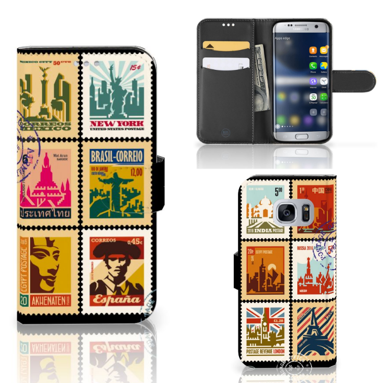 Samsung Galaxy S7 Uniek Design Hoesje Postzegels