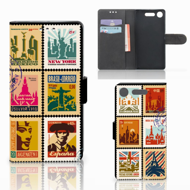 Sony Xperia XZ1 Uniek Boekhoesje Postzegels