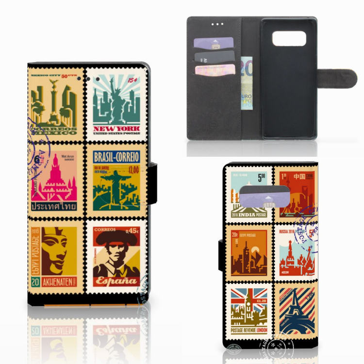 Samsung Galaxy Note 8 Uniek Design Hoesje Postzegels