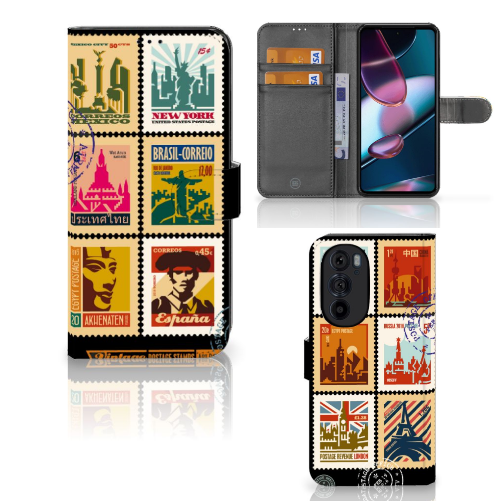 Motorola Edge 30 Pro Flip Cover Postzegels