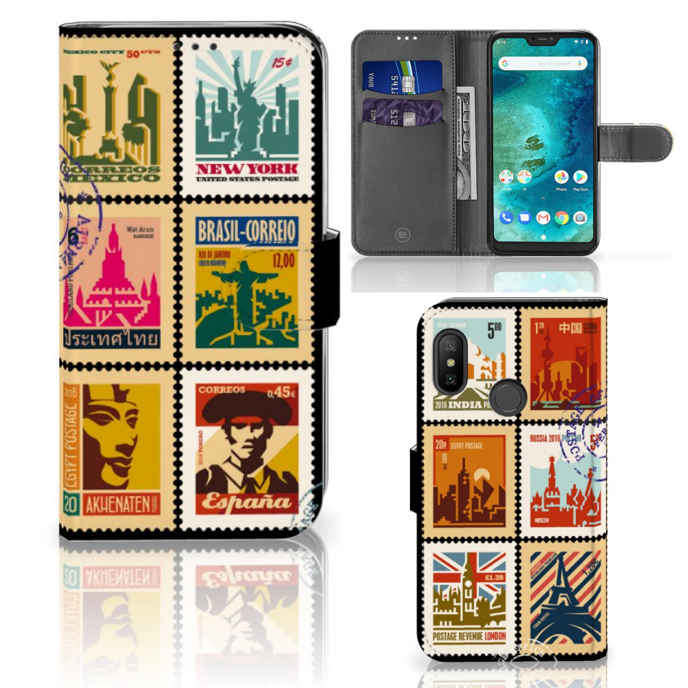 Xiaomi Mi A2 Lite Uniek Boekhoesje Postzegels