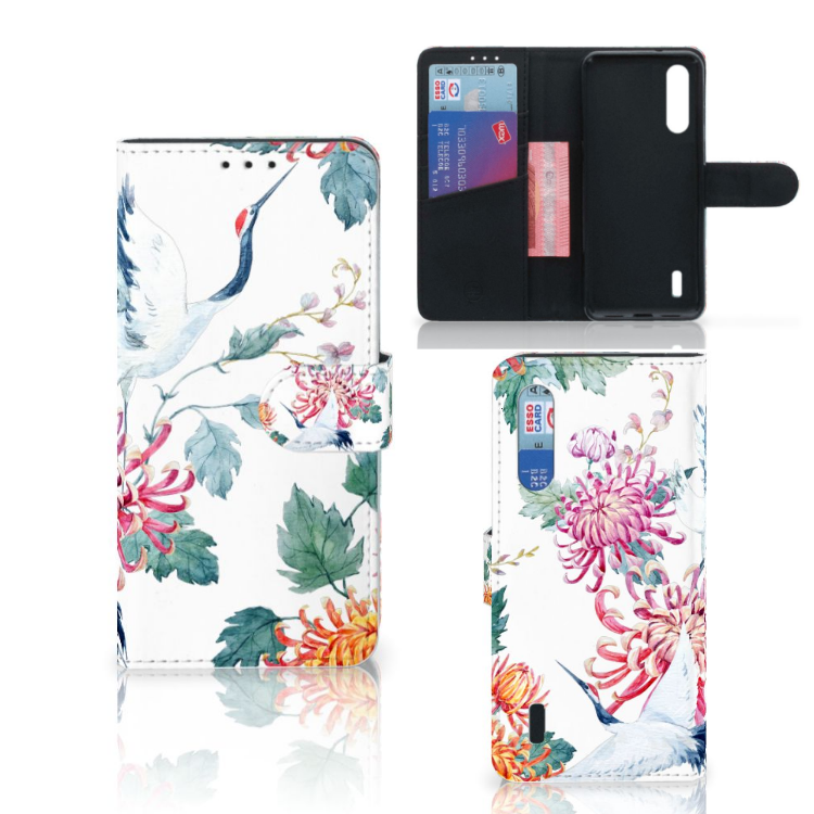 Xiaomi Mi 9 Lite Telefoonhoesje met Pasjes Bird Flowers
