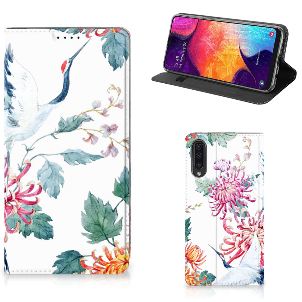 Samsung Galaxy A50 Hoesje maken Bird Flowers