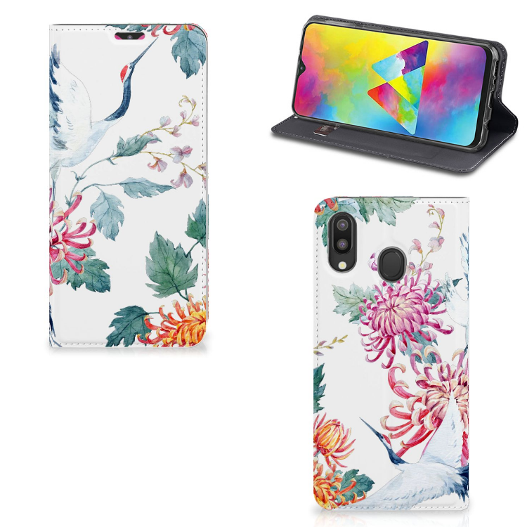 Samsung Galaxy M20 Hoesje maken Bird Flowers