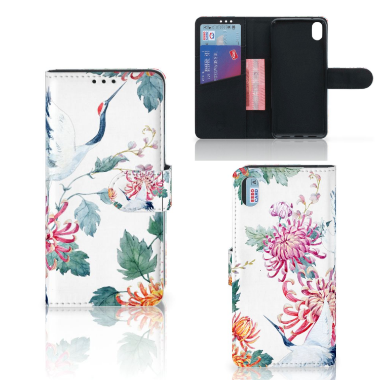 Xiaomi Redmi 7A Telefoonhoesje met Pasjes Bird Flowers