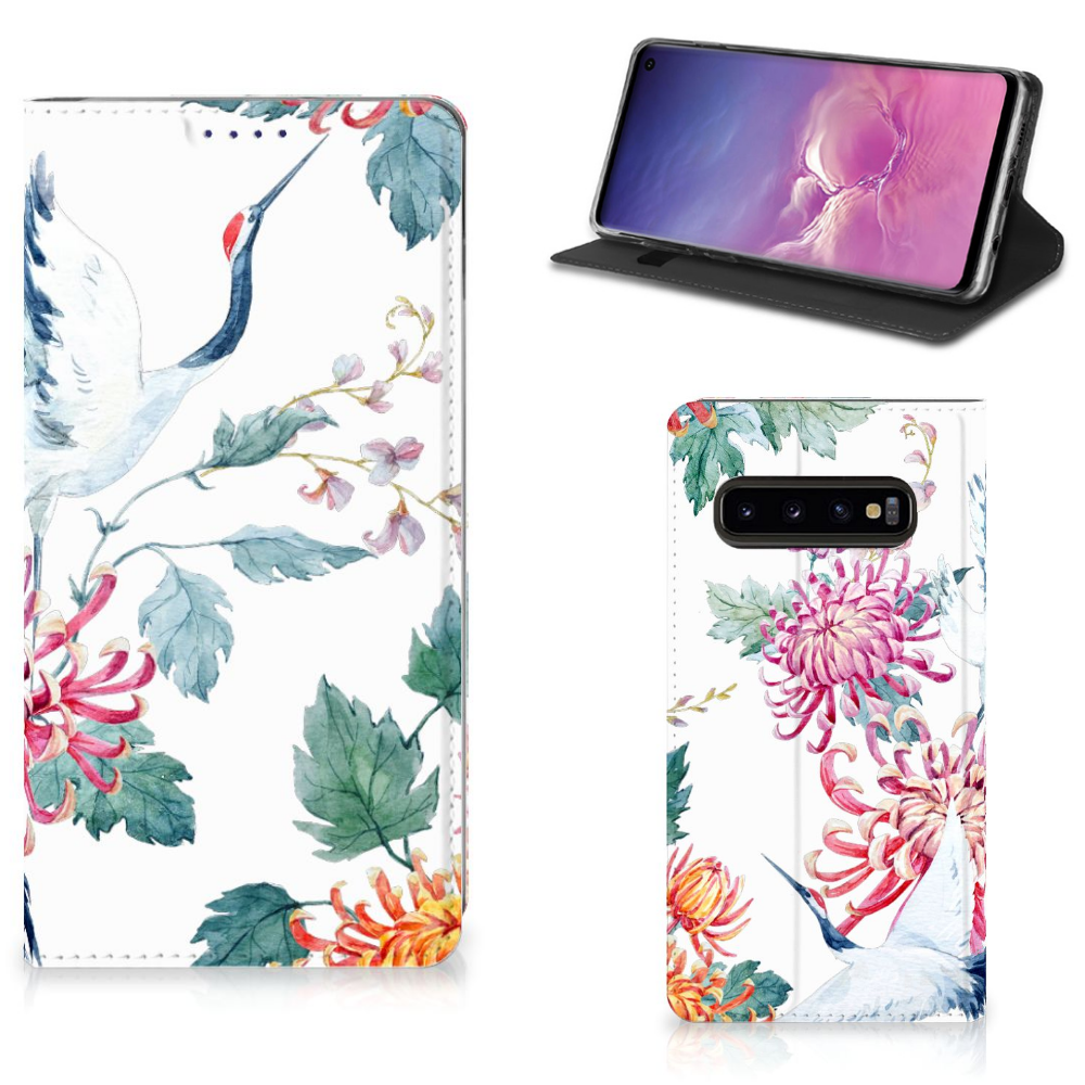 Samsung Galaxy S10 Hoesje maken Bird Flowers