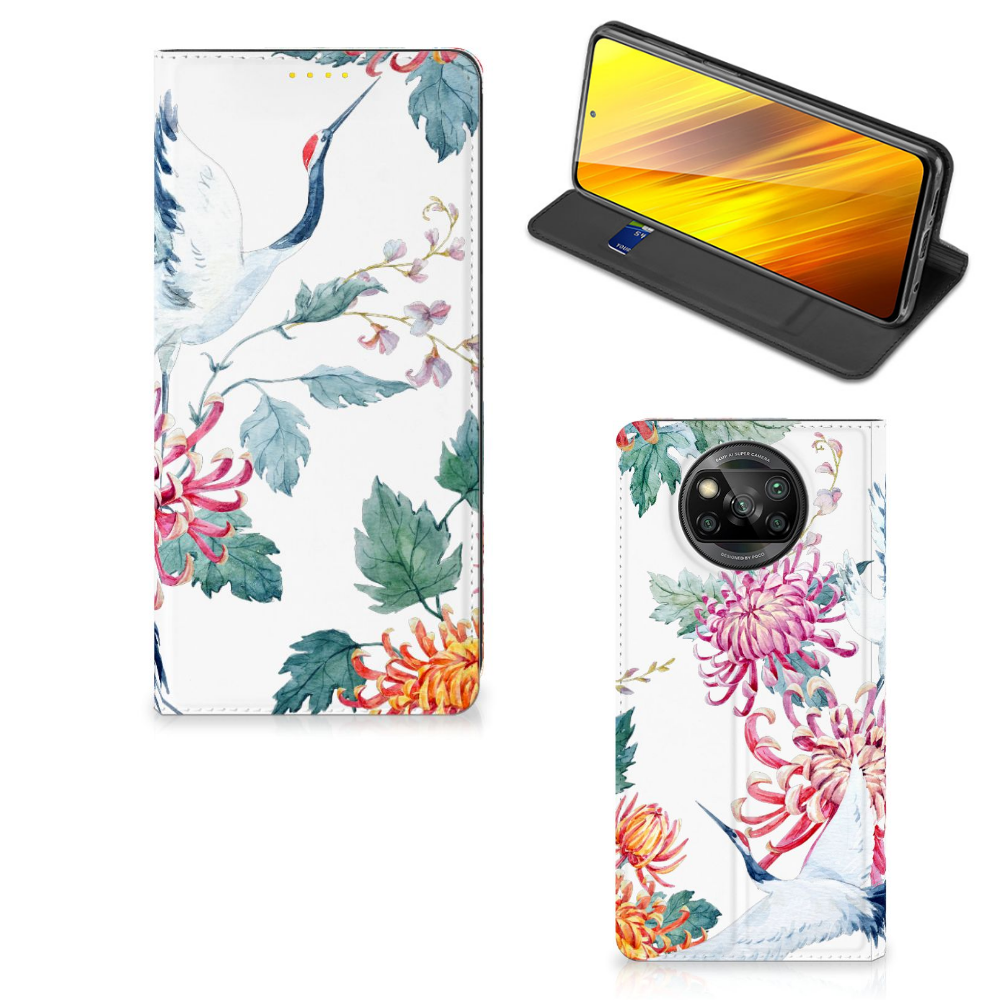 Xiaomi Poco X3 Pro | Poco X3 Hoesje maken Bird Flowers