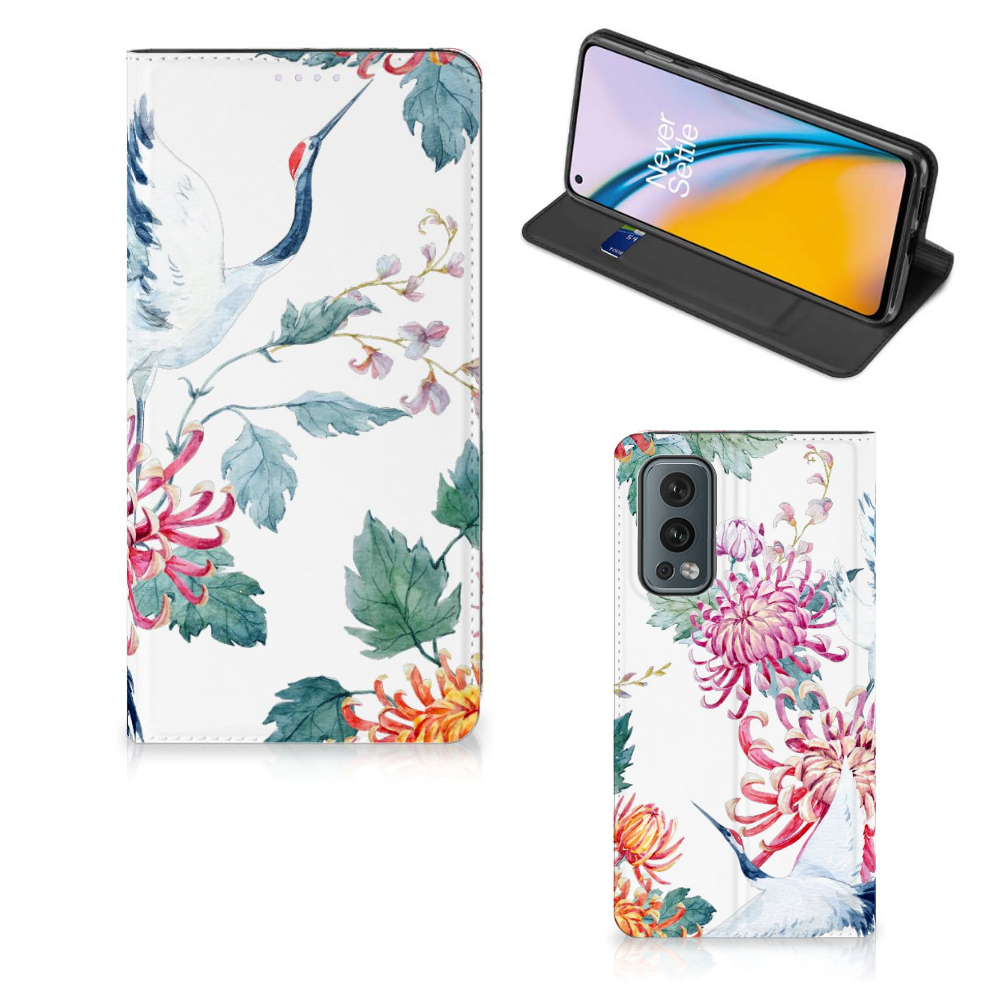 OnePlus Nord 2 5G Hoesje maken Bird Flowers