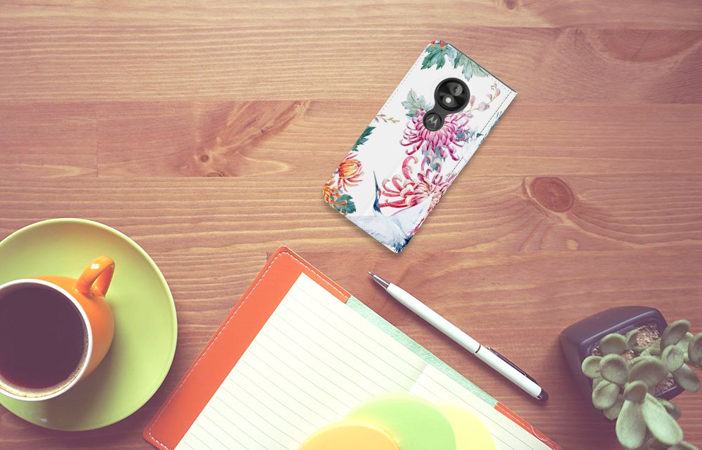 Motorola Moto E5 Play Hoesje maken Bird Flowers
