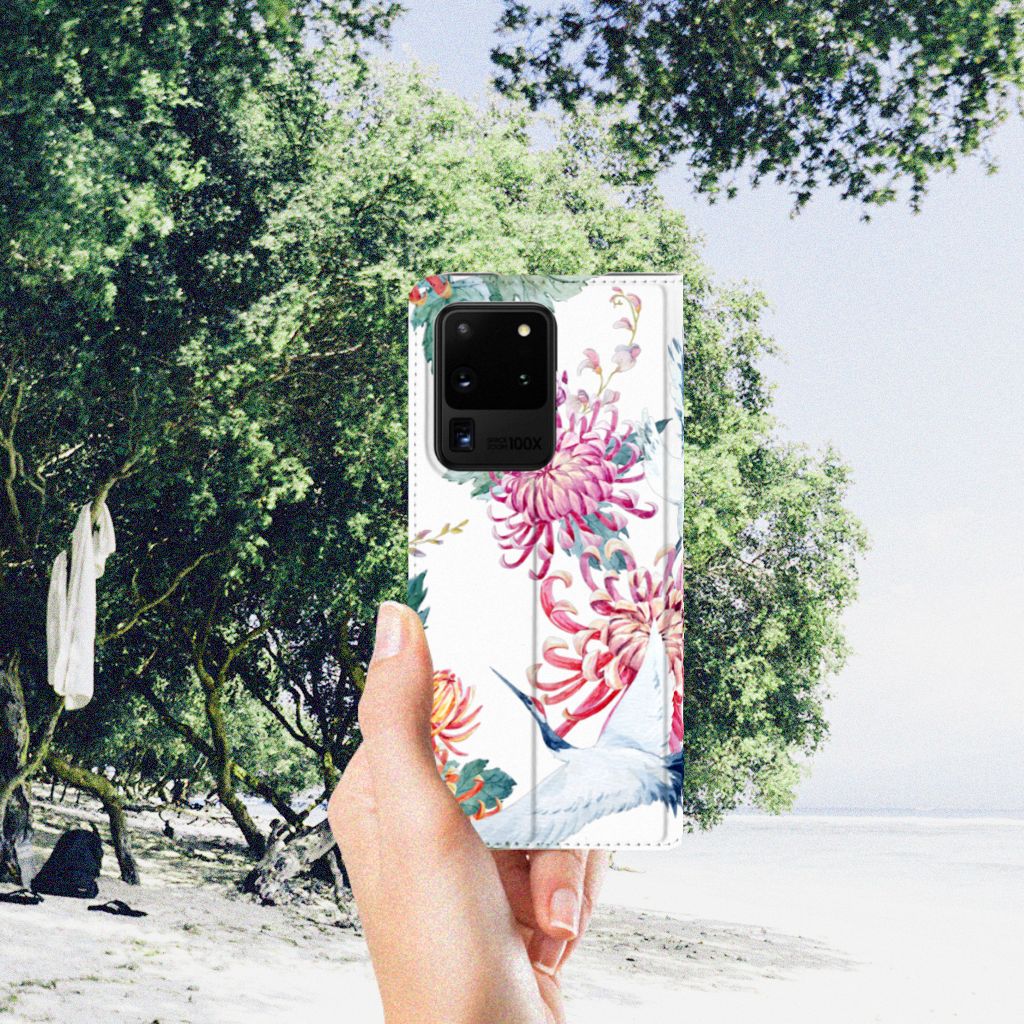Samsung Galaxy S20 Ultra Hoesje maken Bird Flowers