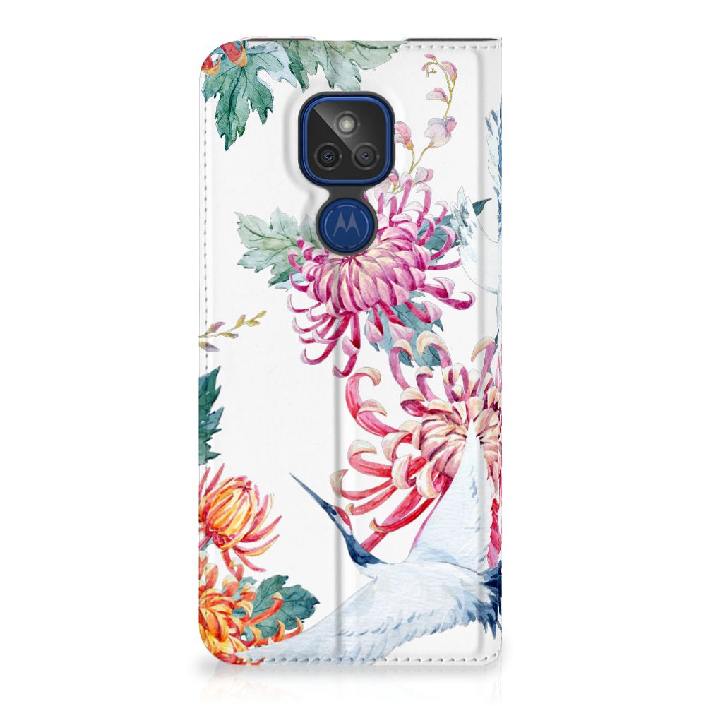 Motorola Moto G9 Play Hoesje maken Bird Flowers