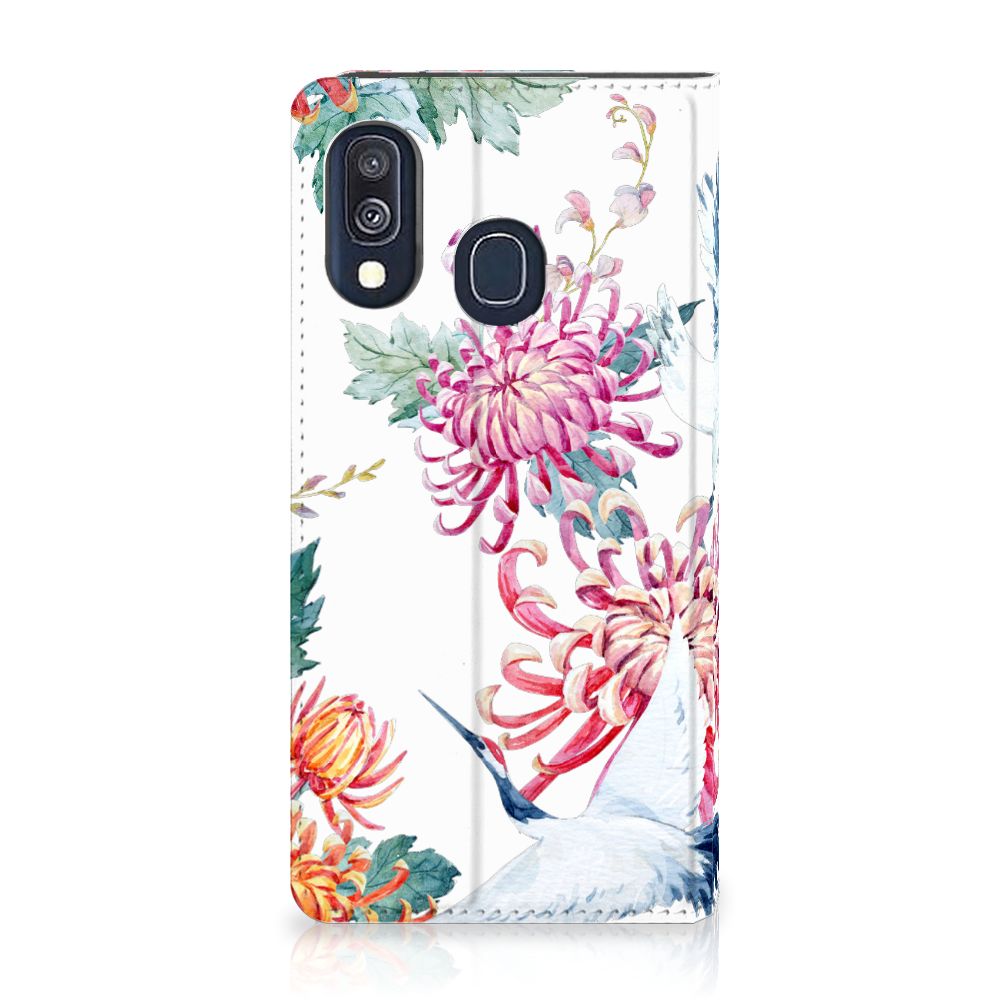 Samsung Galaxy A40 Hoesje maken Bird Flowers