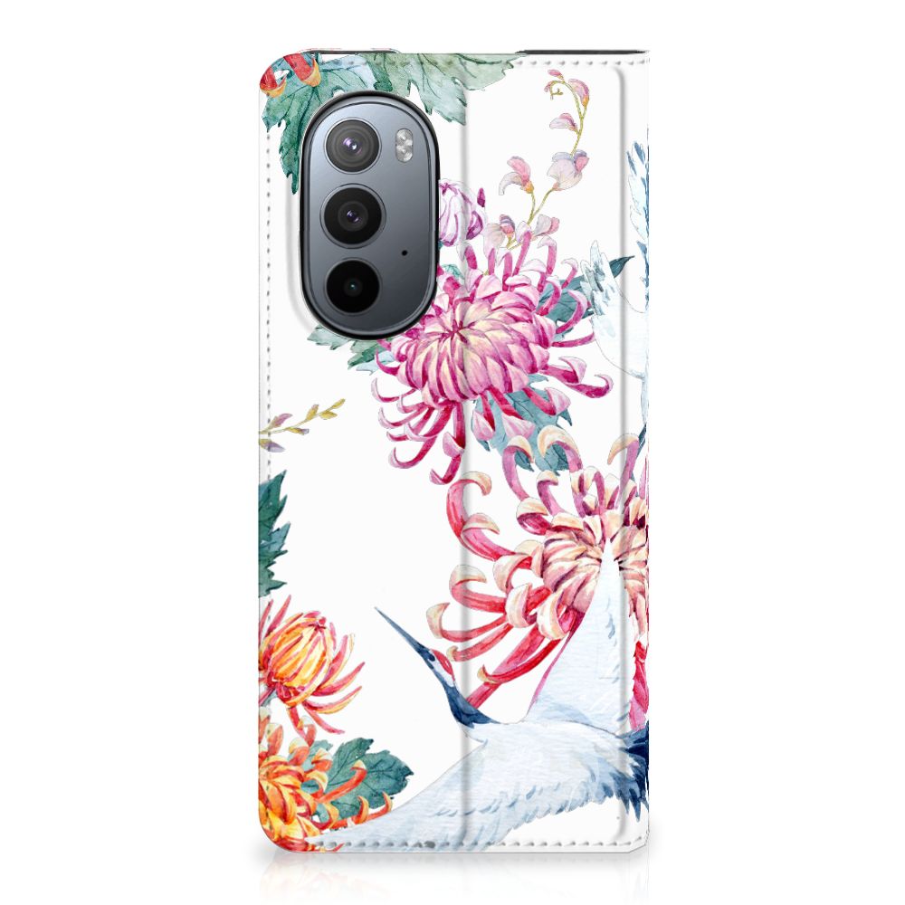 Motorola Edge 30 Pro Hoesje maken Bird Flowers