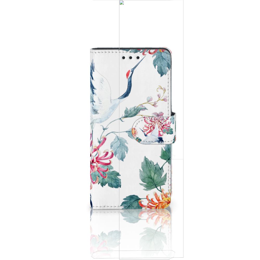 Huawei Ascend P8 Lite Telefoonhoesje met Pasjes Bird Flowers