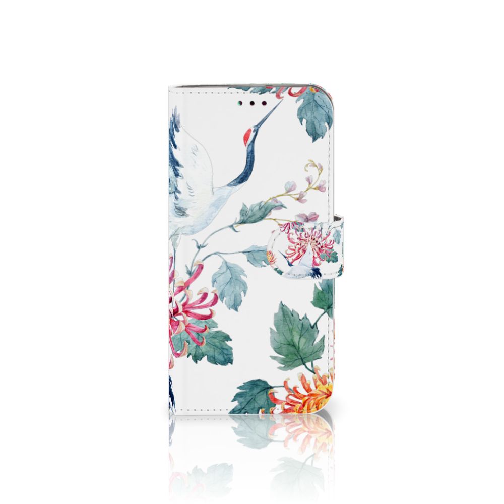 Samsung Galaxy A40 Telefoonhoesje met Pasjes Bird Flowers