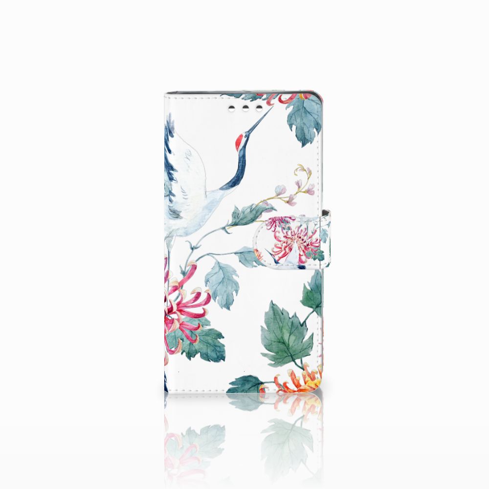Sony Xperia XZ1 Telefoonhoesje met Pasjes Bird Flowers