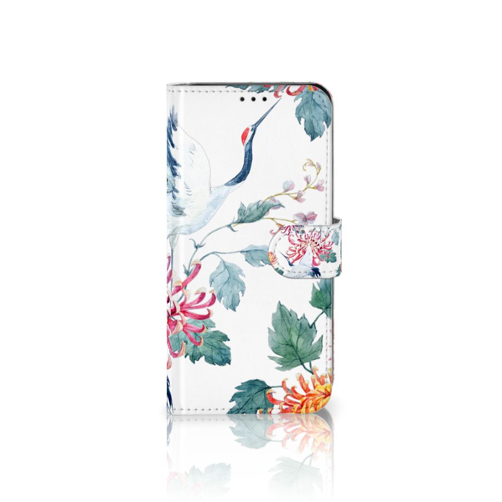 Samsung Galaxy A7 (2018) Telefoonhoesje met Pasjes Bird Flowers